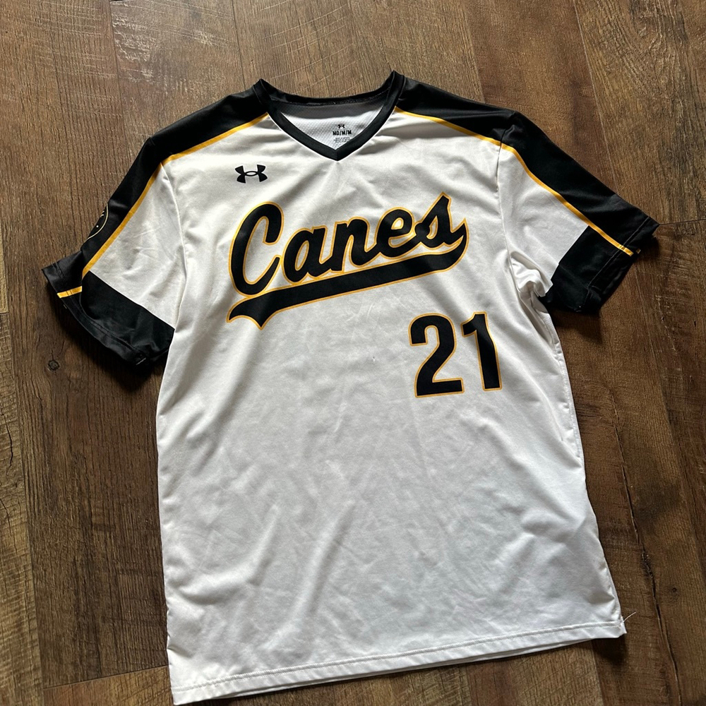 Women’s Under Armour Canes Baseball Jersey M White Black